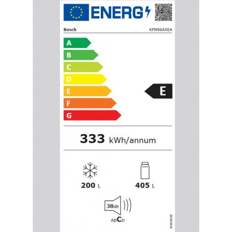 BOSCH KFN96AXEA Ψυγείο Ντουλάπα 605lt Full No Frost Υ183xΠ91xΒ73.1cm Μαύρο